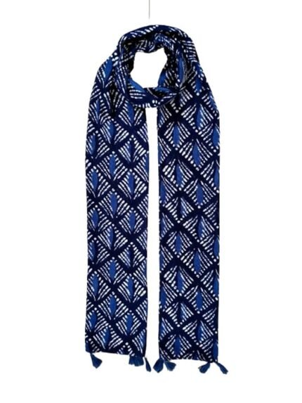 Fashage Women's Printed Cotton Blend Scarf with Tassels | Soft Lightweight Stole